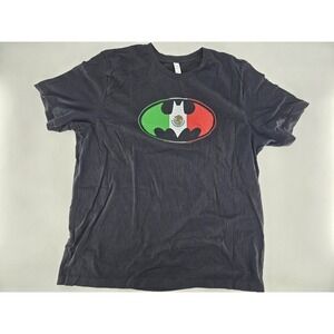 Batman Italian Flag T Shirt - Men 2XL Black - Licensed- Main Tag Cut - USA FABRI